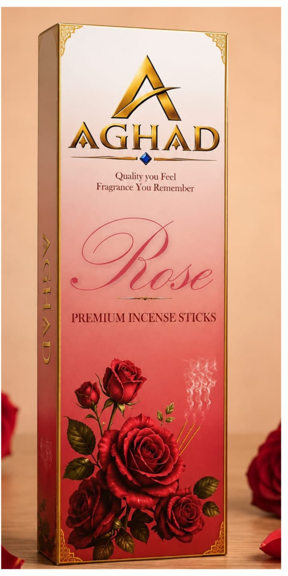 AGHAD Rose Premium Incense Sticks packaging